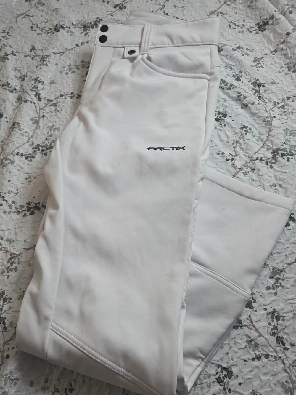 White Women's Fleece Lined Snow Pants